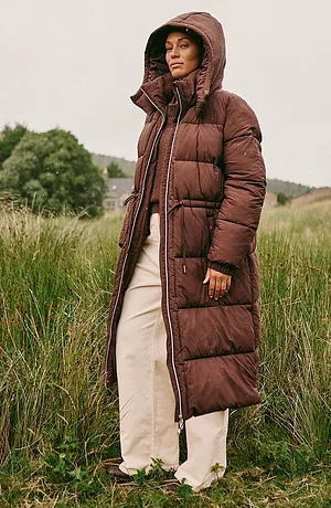 Donna - Giubbotto trapuntato idrorepellente - Marrone scuro