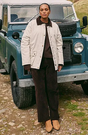 Donna - Giacca in twill imbottita - Beige