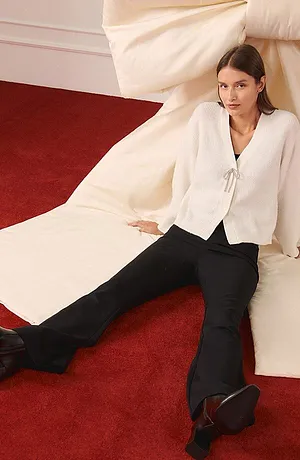 Donna - Cardigan corto - Bianco panna