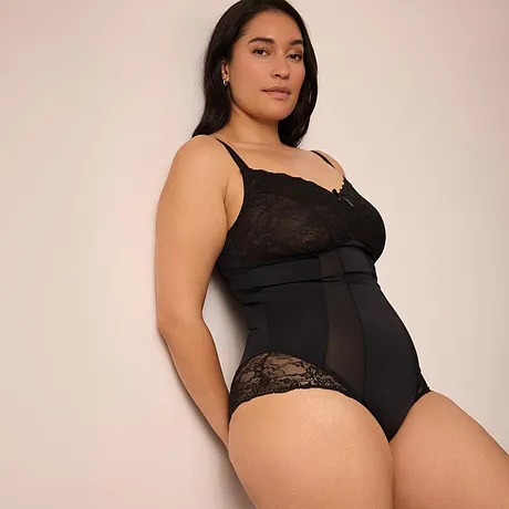 Donna - Body con effetto modellante medio - Nero