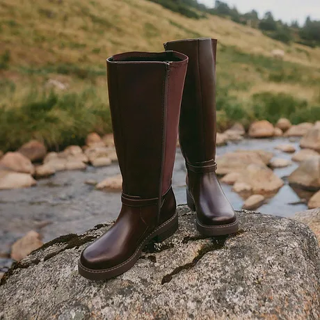 Donna - Stivali larghi - marrone scuro