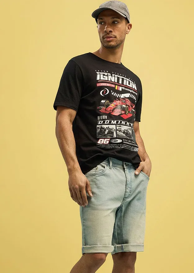 Uomo - T-shirt in puro cotone biologico - Nero