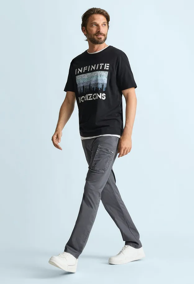 Uomo - T-shirt in puro cotone biologico - Nero