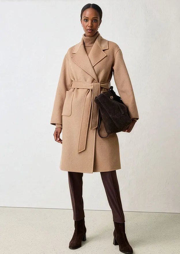 Di tendenza - Cappotto in morbido misto lana - Marrone chiaro