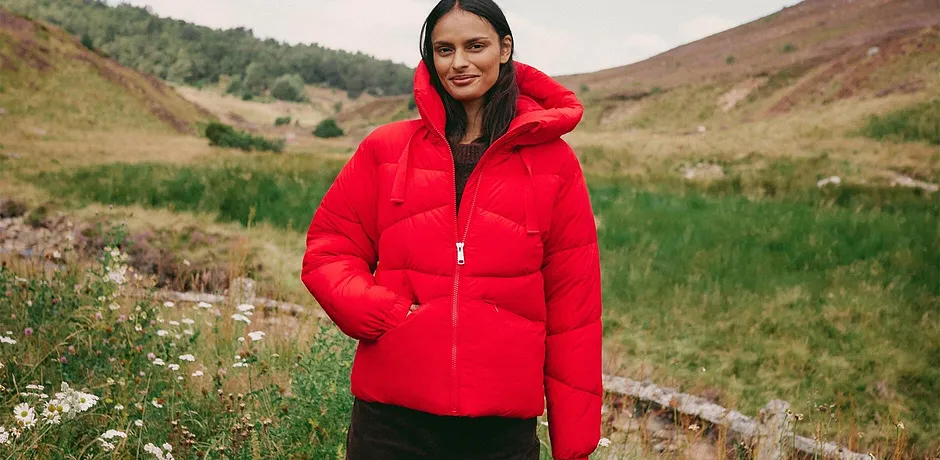 Donna - Giacca trapuntata idrorepellente - Rosso lava