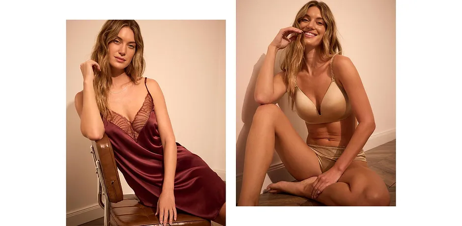 Donna - Sottoveste di satin con ricami raffinati - Borgogna