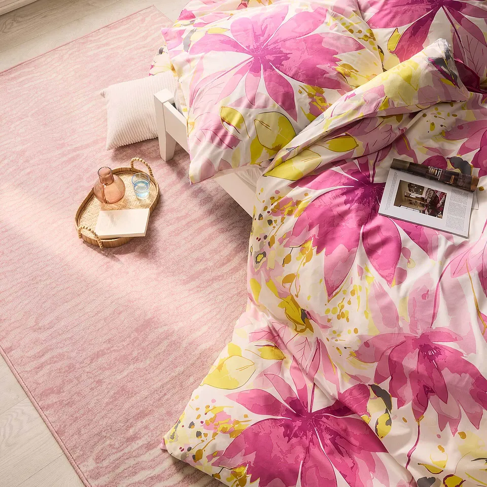 Casa - Biancheria da letto in misto cotone - Rosa / giallo