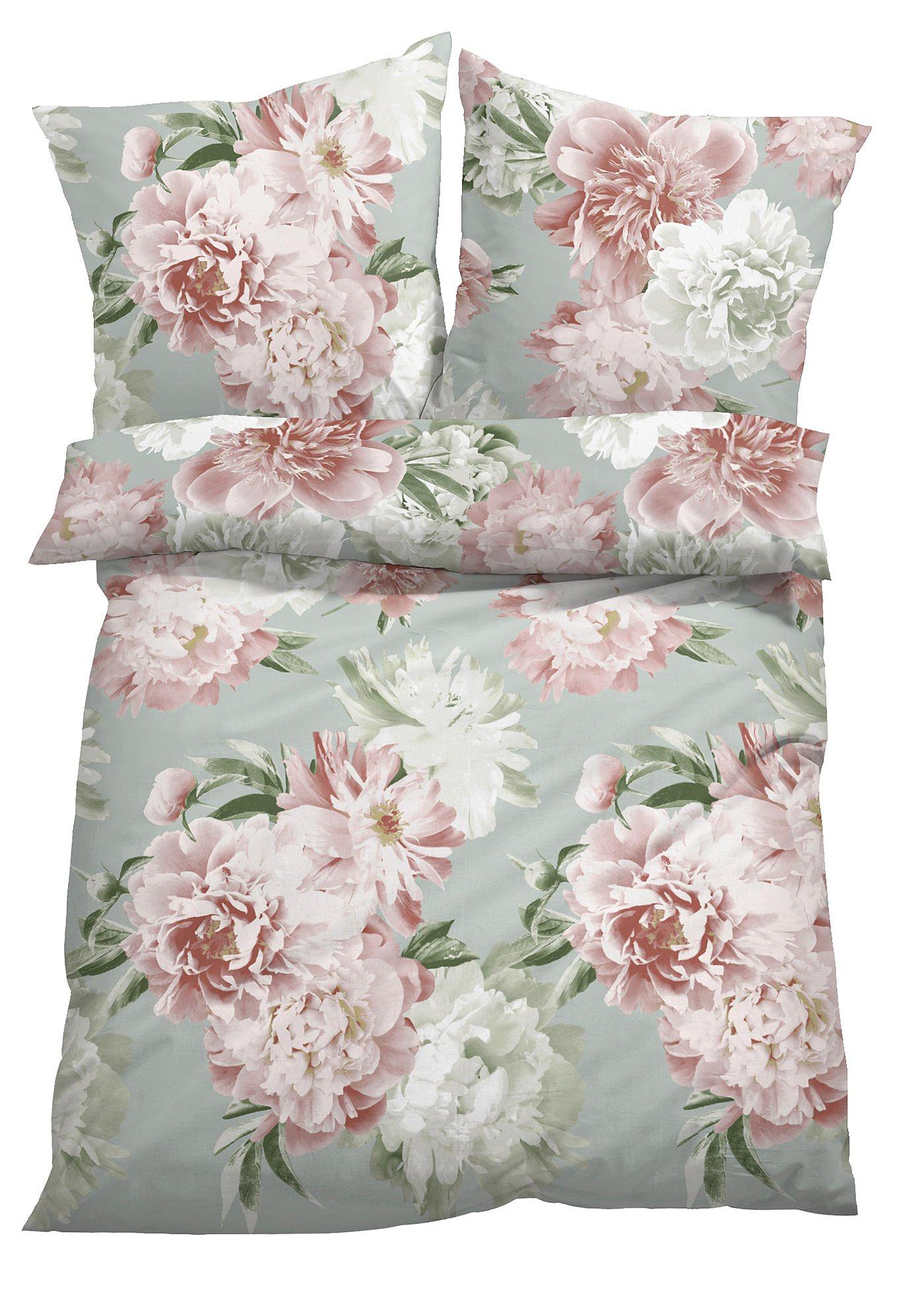 Biancheria Da Letto Con Fiori Rosa Bianco Linone