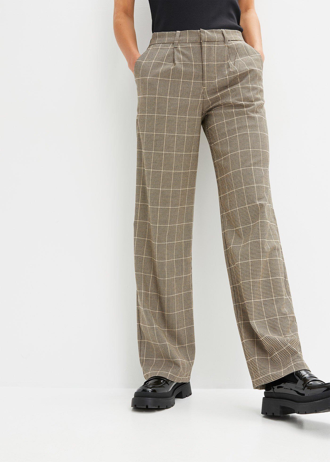 Pantaloni Moderni Con Gambe Larghe E Tasche Sabbia Marrone Scuro