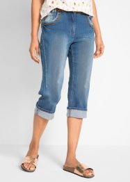 Jeans capri in cotone con cinta comoda slim fit, bpc bonprix collection