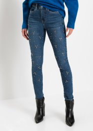 Jeans elasticizzati con borchiette e applicazione, BODYFLIRT