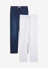 Jeans con elastico in vita straight a vita alta (pacco da 2), John Baner JEANSWEAR