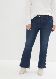Jeans bootcut cropped con bottoni decorativi, bpc selection