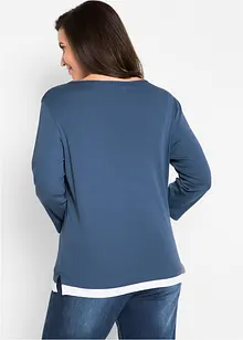 Maglia 2 in 1 in cotone con maniche a 3/4, bonprix Maglia 2 in 1 in cotone con maniche a 3/4, bonprix