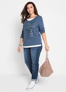 Maglia 2 in 1 in cotone con maniche a 3/4, bonprix Maglia 2 in 1 in cotone con maniche a 3/4, bonprix