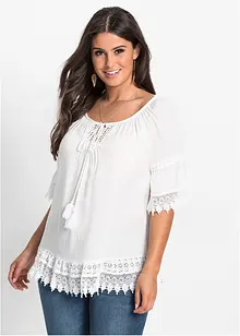 Tunica con pizzo in morbida viscosa, bonprix Tunica con pizzo in morbida viscosa, bonprix