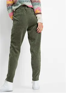 Pantaloni effetto velluto con elastico in vita, bonprix Pantaloni effetto velluto con elastico in vita, bonprix