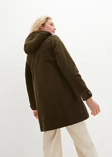 Parka svasato in velluto con fodera in pile teddy e cappuccio, bonprix Parka svasato in velluto con fodera in pile teddy e cappuccio, bonprix
