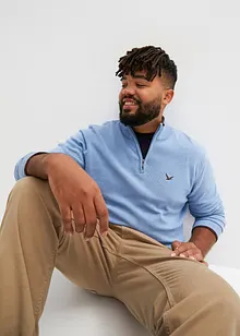 Maglione con zip e cotone riciclato, bonprix Maglione con zip e cotone riciclato, bonprix