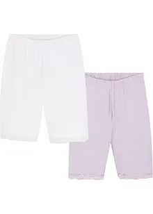 Pantaloncini con pizzo (pacco da 2) con cotone biologico, bonprix Pantaloncini con pizzo (pacco da 2) con cotone biologico, bonprix