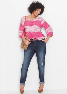 Jeans boyfriend elasticizzati e confortevoli, vita media, bonprix Jeans boyfriend elasticizzati e confortevoli, vita media, bonprix