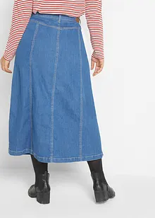 Gonna midi di jeans elasticizzato comfort, bonprix Gonna midi di jeans elasticizzato comfort, bonprix