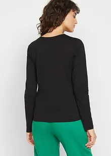 Maglia a maniche lunghe con scollo a V in cotone biologico, bonprix Maglia a maniche lunghe con scollo a V in cotone biologico, bonprix