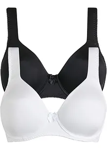 Reggiseno t-shirt con ferretto ed effetto lucido (pacco da 2), bonprix Reggiseno t-shirt con ferretto ed effetto lucido (pacco da 2), bonprix