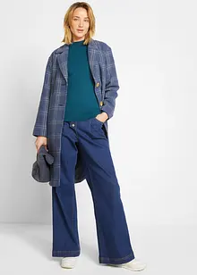 Maglione basic in filato fine con collo dritto e cotone riciclato, bonprix Maglione basic in filato fine con collo dritto e cotone riciclato, bonprix