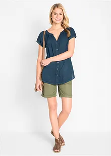 Camicetta a maniche corte in cotone biologico con tintura a freddo, bonprix Camicetta a maniche corte in cotone biologico con tintura a freddo, bonprix