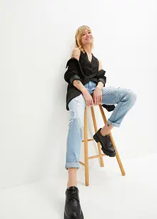 Jeans straight con stampa, vita media, bonprix Jeans straight con stampa, vita media, bonprix