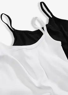 Top con spalline sottili in puro cotone (pacco da 2), bonprix Top con spalline sottili in puro cotone (pacco da 2), bonprix