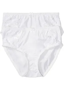 Slip alto con pizzo delicato (pacco da 2), bonprix Slip alto con pizzo delicato (pacco da 2), bonprix