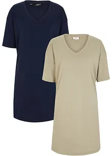 Abito t-shirt oversize con scollatura a V (pacco da 2), bonprix Abito t-shirt oversize con scollatura a V (pacco da 2), bonprix