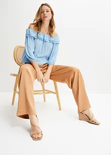 Blusa con spalle scoperte in poliestere riciclato, bonprix Blusa con spalle scoperte in poliestere riciclato, bonprix