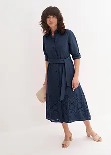 Abito chemisier con ricamo traforato, bonprix Abito chemisier con ricamo traforato, bonprix