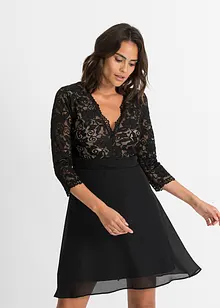 Abito midi in chiffon con pizzo, bonprix Abito midi in chiffon con pizzo, bonprix