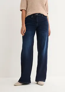 Jeans wide leg con cinta comoda, vita media, bonprix Jeans wide leg con cinta comoda, vita media, bonprix