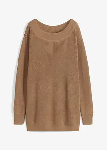 Maglione a coste con scollo a barca, bonprix Maglione a coste con scollo a barca, bonprix
