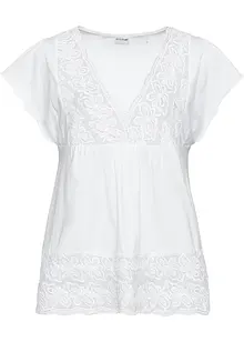 Maglia con pizzo sullo scollo, bonprix Maglia con pizzo sullo scollo, bonprix