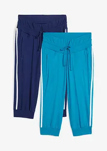 Pantaloni capri da jogging in cotone (pacco da 2), bonprix Pantaloni capri da jogging in cotone (pacco da 2), bonprix