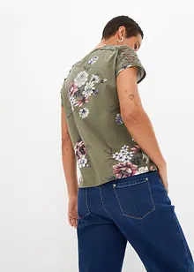 Maglia fantasia con pizzo, bonprix Maglia fantasia con pizzo, bonprix