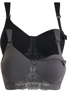 Reggiseno allattamento senza ferretto con cotone biologico (pacco da 2), bonprix Reggiseno allattamento senza ferretto con cotone biologico (pacco da 2), bonprix