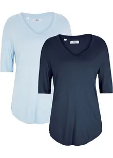 Maglia lunga in morbida viscosa (pacco da 2), bonprix Maglia lunga in morbida viscosa (pacco da 2), bonprix