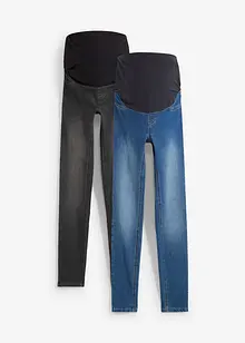 Jeggings prémaman con cotone, skinny (pacco da 2), bonprix Jeggings prémaman con cotone, skinny (pacco da 2), bonprix