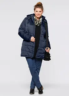 Giacca lunga trapuntata imbottita con colletto e cappuccio, bonprix Giacca lunga trapuntata imbottita con colletto e cappuccio, bonprix