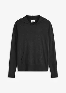 Maglione con cappuccio e tasca a marsupio in misto viscosa, bonprix Maglione con cappuccio e tasca a marsupio in misto viscosa, bonprix