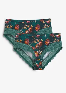 Slip alto con pizzo delicato (pacco da 2), bonprix Slip alto con pizzo delicato (pacco da 2), bonprix