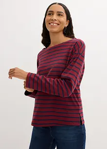 Maglia a maniche lunghe in cotone biologico con scollo leggermente a barca (pacco da 2), bonprix Maglia a maniche lunghe in cotone biologico con scollo leggermente a barca (pacco da 2), bonprix