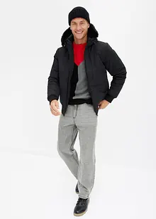 Giacca trapuntata con cappuccio in pelliccia sintetica, bonprix Giacca trapuntata con cappuccio in pelliccia sintetica, bonprix